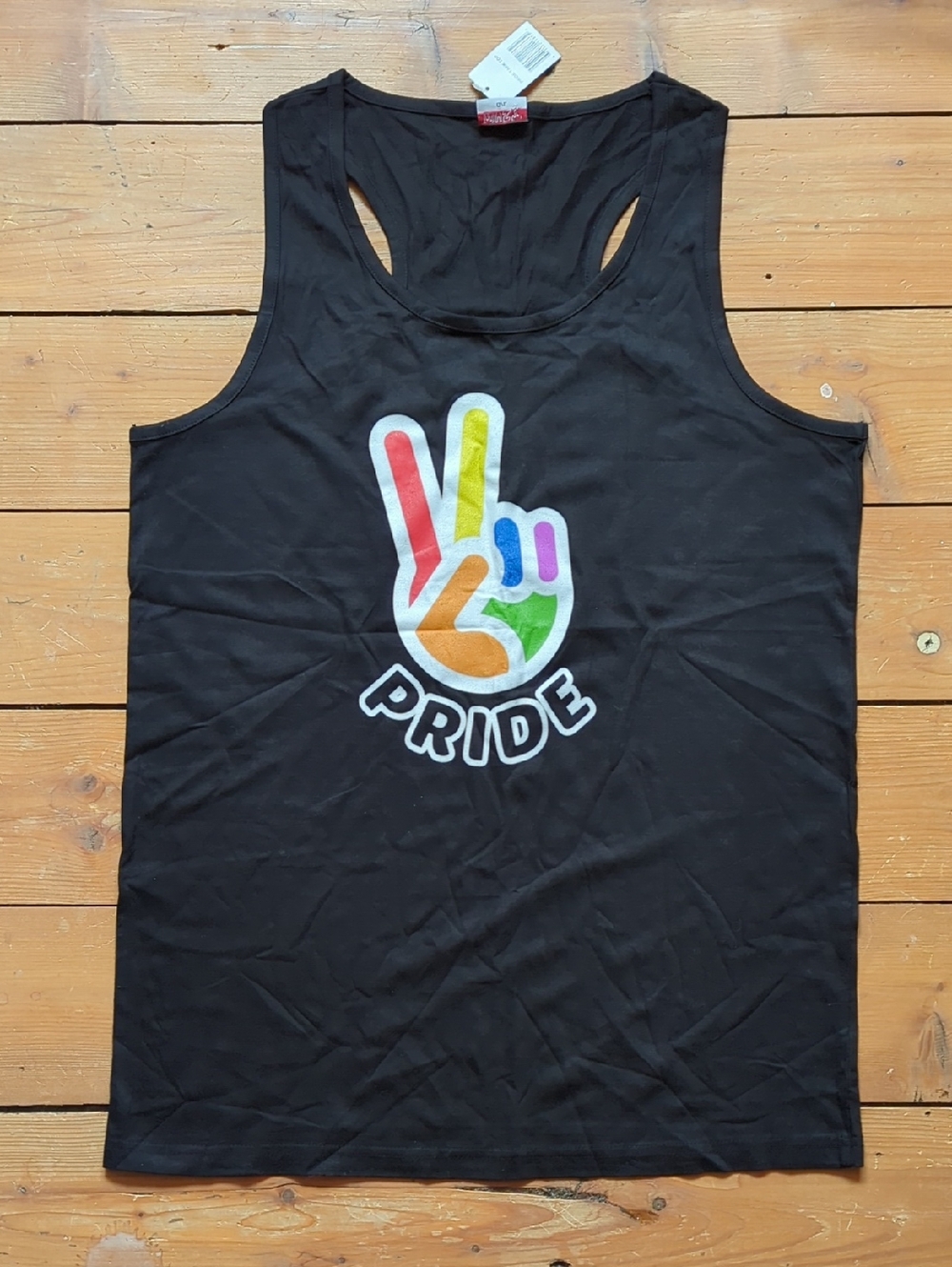 306-**NWT**Black Pride Rainbow Peace Sign Tank Top